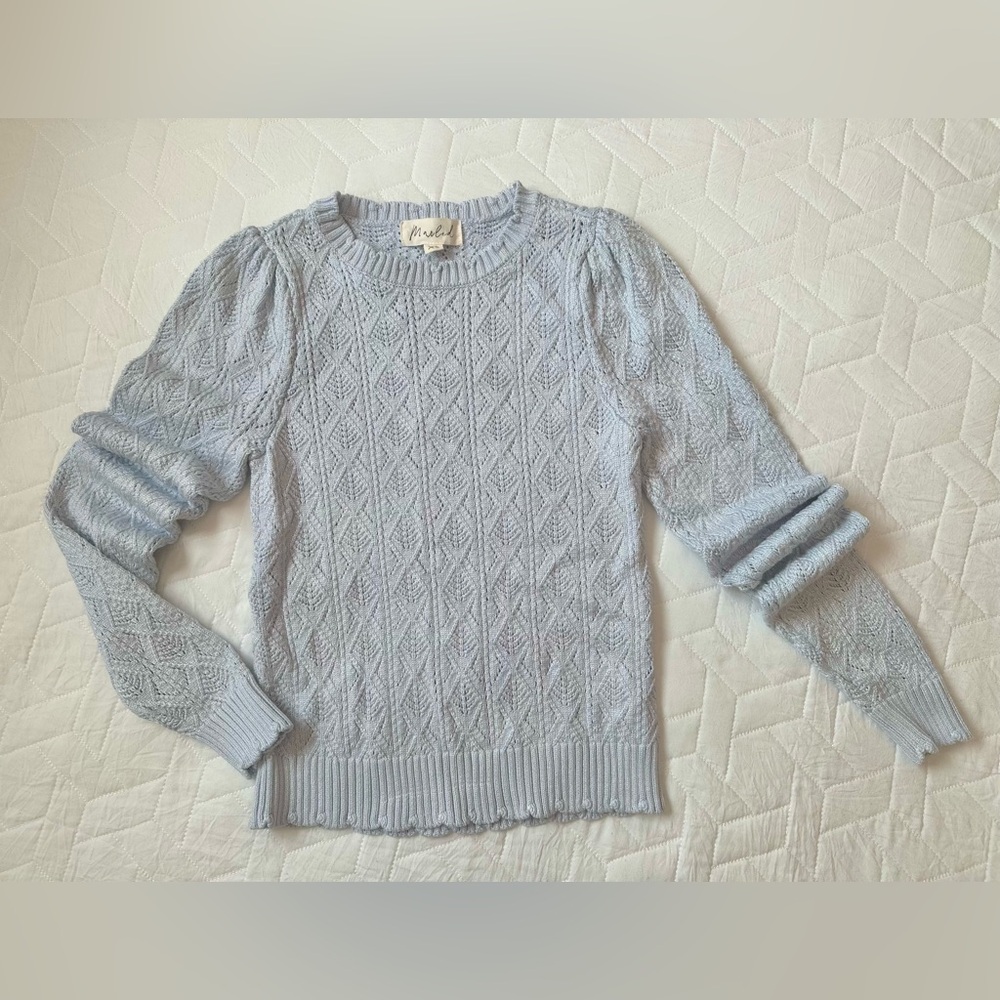 Women's Light Blue Cable Knit Sweater XS or XXS